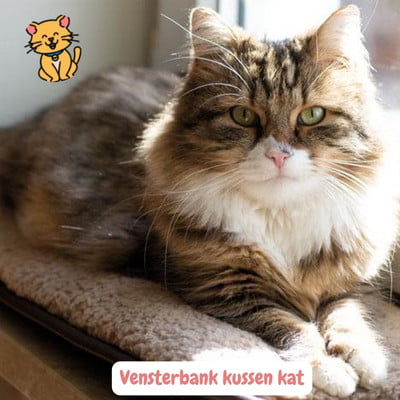 kat op Vensterbankkussen 